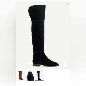 J. Crew calf suede over the knee riding boot in black